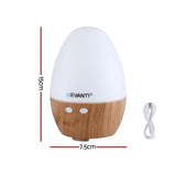 Aroma Diffusers: Devanti Ultrasonic Aroma Diffuser Aromatherapy 130ml LED Lights Iron Humidifier Forest