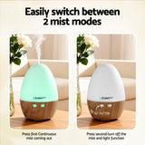 Aroma Diffusers: Devanti Ultrasonic Aroma Diffuser Aromatherapy 130ml LED Lights Iron Humidifier Forest