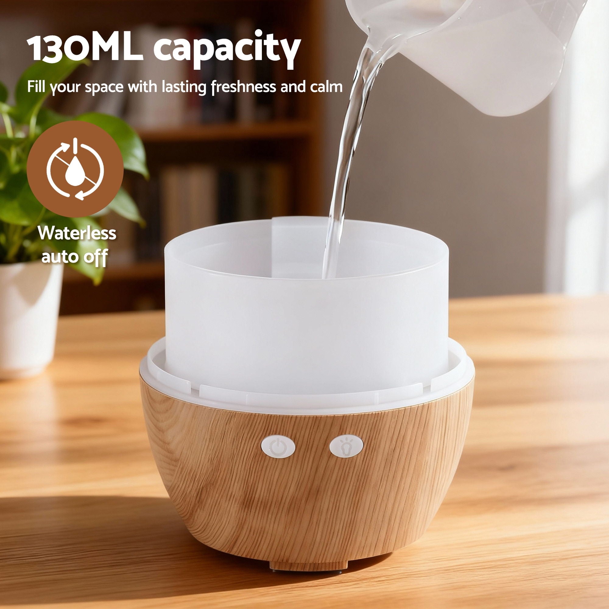 Aroma Diffusers: Devanti Ultrasonic Aroma Diffuser Aromatherapy 130ml LED Lights Iron Humidifier Forest