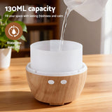 Aroma Diffusers: Devanti Ultrasonic Aroma Diffuser Aromatherapy 130ml LED Lights Iron Humidifier Forest