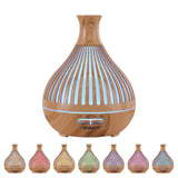 Aroma Diffusers: Devanti Ultrasonic Aroma Diffuser Aromatherapy 400ml LED Lights Iron Humidifier Forest Light wood grain