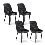 Kitchen & Dining Chairs: Artiss 4x Dining Chairs Retro PU Leather Kitchen Lounge Cafe Accent Chair Black
