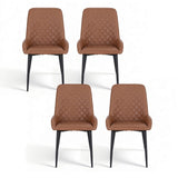 Kitchen & Dining Chairs: Artiss 4x Dining Chairs Retro PU Leather Kitchen Lounge Cafe Accent Chair Brown