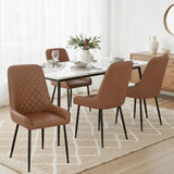 Kitchen & Dining Chairs: Artiss 4x Dining Chairs Retro PU Leather Kitchen Lounge Cafe Accent Chair Brown
