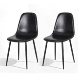 Kitchen & Dining Chairs: Artiss 2x Dining Chairs Retro PU Leather Kitchen Lounge Cafe Accent Chair Black