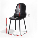 Kitchen & Dining Chairs: Artiss 2x Dining Chairs Retro PU Leather Kitchen Lounge Cafe Accent Chair Black