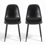 Kitchen & Dining Chairs: Artiss 2x Dining Chairs Retro PU Leather Kitchen Lounge Cafe Accent Chair Black