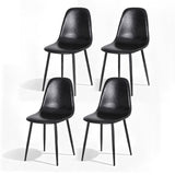 Kitchen & Dining Chairs: Artiss 4x Dining Chairs Retro PU Leather Kitchen Lounge Cafe Accent Chair Black
