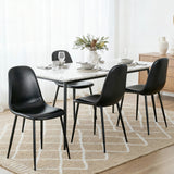 Kitchen & Dining Chairs: Artiss 4x Dining Chairs Retro PU Leather Kitchen Lounge Cafe Accent Chair Black