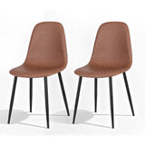 Kitchen & Dining Chairs: Artiss 2x Dining Chairs Retro PU Leather Kitchen Lounge Cafe Accent Chair Brown