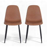 Kitchen & Dining Chairs: Artiss 2x Dining Chairs Retro PU Leather Kitchen Lounge Cafe Accent Chair Brown