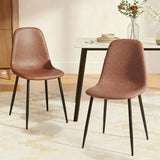 Kitchen & Dining Chairs: Artiss 2x Dining Chairs Retro PU Leather Kitchen Lounge Cafe Accent Chair Brown