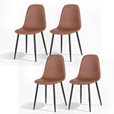 Kitchen & Dining Chairs: Artiss 4x Dining Chairs Retro PU Leather Kitchen Lounge Cafe Accent Chair Brown