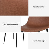 Kitchen & Dining Chairs: Artiss 4x Dining Chairs Retro PU Leather Kitchen Lounge Cafe Accent Chair Brown