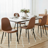 Kitchen & Dining Chairs: Artiss 4x Dining Chairs Retro PU Leather Kitchen Lounge Cafe Accent Chair Brown