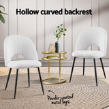 1 Set of 2 Artiss Dining Chair Boucle Sherpa