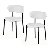 Kitchen & Dining Chairs: Artiss Dining Chairs Set of 2 Sherpa Boucle White