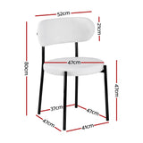Kitchen & Dining Chairs: Artiss Dining Chairs Set of 2 Sherpa Boucle White