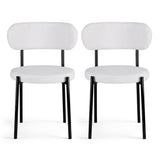 Kitchen & Dining Chairs: Artiss Dining Chairs Set of 2 Sherpa Boucle White