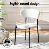 Kitchen & Dining Chairs: Artiss Dining Chairs Set of 2 Sherpa Boucle White