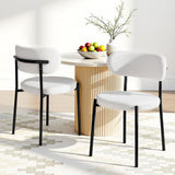 Kitchen & Dining Chairs: Artiss Dining Chairs Set of 2 Sherpa Boucle White