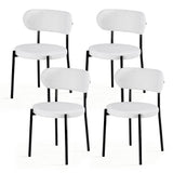 Kitchen & Dining Chairs: Artiss Dining Chairs Set of 4 Sherpa Boucle White