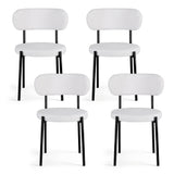 Kitchen & Dining Chairs: Artiss Dining Chairs Set of 4 Sherpa Boucle White