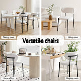 Kitchen & Dining Chairs: Artiss Dining Chairs Set of 4 Sherpa Boucle White