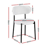 Artiss Dining Chairs Set of 6 Sherpa Boucle White
