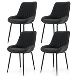 Artiss 4x Dining Chairs Retro PU Leather Kitchen Lounge Cafe Accent Chair Black