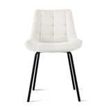 Artiss 2x Dining Chairs Velvet Tufted Kitchen Lounge Cafe Accent Chair Beige