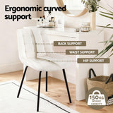 Artiss 2x Dining Chairs Velvet Tufted Kitchen Lounge Cafe Accent Chair Beige