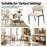 Artiss Dining Chairs Set of 2 Linen Fabric Soft Upholstered Chairs Beige