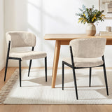 Artiss Dining Chairs Set of 2 Linen Fabric Soft Upholstered Chairs Beige