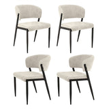 Artiss Dining Chairs Set of 4 Linen Fabric Soft Upholstered Chairs Beige