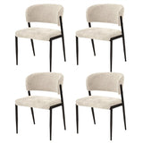 Artiss Dining Chairs Set of 4 Linen Fabric Soft Upholstered Chairs Beige