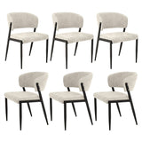 Artiss Dining Chairs Set of 6 Linen Fabric Soft Upholstered Chairs Beige