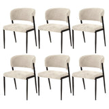 Artiss Dining Chairs Set of 6 Linen Fabric Soft Upholstered Chairs Beige