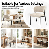 Artiss Dining Chairs Set of 6 Linen Fabric Soft Upholstered Chairs Beige