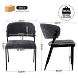 Artiss Dining Chairs Set of 4 Linen Fabric Soft Upholstered Chairs Charcoal