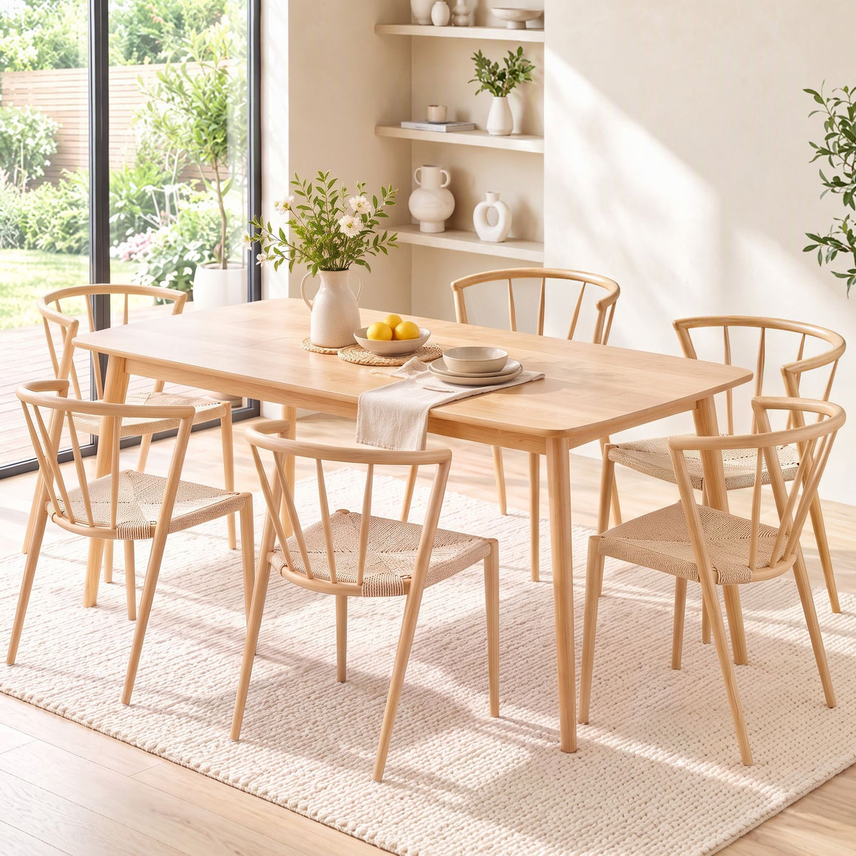 Artiss Dining Chairs Set of 6, Leisure Accent Chair for Living Room & Balcony Spindle Back
