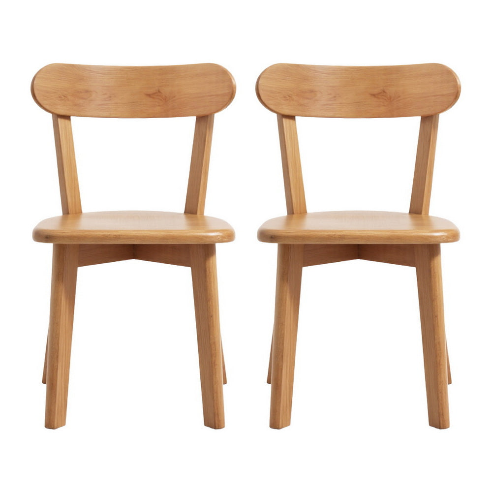 Kitchen & Dining Chairs: Artiss 2x Dining Chairs Wooden Kitchen Accent Chair Cafe Lounge Rubber Wood