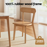 Artiss 2x Dining Chairs Wooden Kitchen Accent Chair Cafe Lounge Rubber Wood