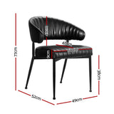 Kitchen & Dining Chairs: Artiss Dining Chairs Set of 2 Leather Hollow Armchair Black