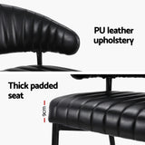 Kitchen & Dining Chairs: Artiss Dining Chairs Set of 2 Leather Hollow Armchair Black
