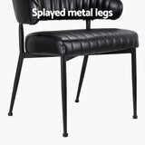 Kitchen & Dining Chairs: Artiss Dining Chairs Set of 2 Leather Hollow Armchair Black