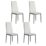 Artiss Dining Chairs Set of 4 Leather Channel Tufted White