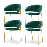 Kitchen & Dining Chairs: Artiss Dining Chairs Set of 4 Velvet Hollow Armchair Green