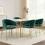 Kitchen & Dining Chairs: Artiss Dining Chairs Set of 4 Velvet Hollow Armchair Green