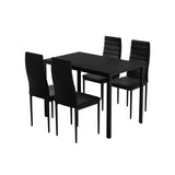 Dining Set: Artiss Dining Chairs and Table Dining Set 4 Chair Set Of 5 Black